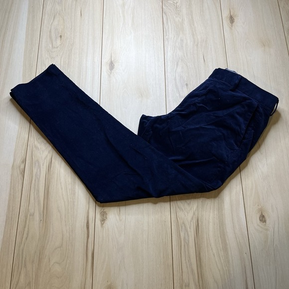 Bonobos Velvet Trousers Velour Cotton Pants Athletic Blue Mens Size 30x30 - Picture 1 of 16